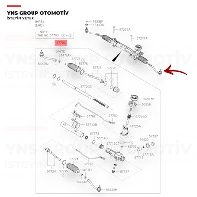 Hyundai Accent Era 06-12 Hidrolik Direksiyon Kutusu Yns - 577001e100