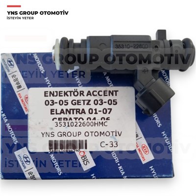Hyundai Accent 00-05 1.3 - 1.5 12v Coupe 02-09 Elantra 00-06 Getz Matrix 02-10 Kia Cerato 04-10 1.4 - 1.6 16v Enjektör Komple Orjinal Hmc - 3531022600