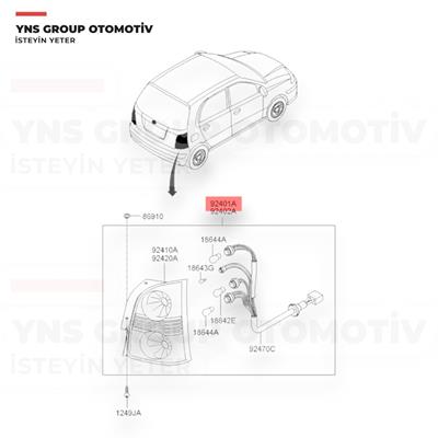 Hyundai Atos 04-07 Arka Stop Sol (Duysuz) Yns - 9240105510
