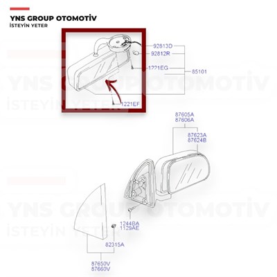 Hyundai Atos 05-07 İç Dikiz Aynası (Lamba Camı Yok) Hmc Orjinal - 8510105100
