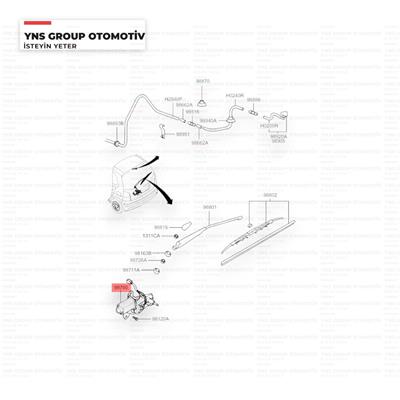 Hyundai Atos 05-07 Silecek (Silgi) Motoru Arka Hmc - 9870005500