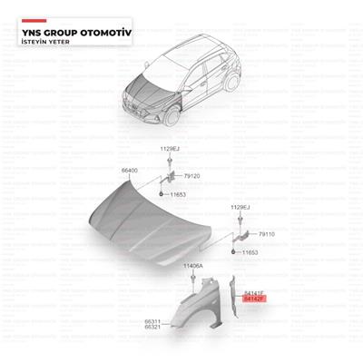 Hyundai Bayon 21- Ön Çamurluk Arka İç Bakaliti Sağ Hmc - 84126q0000