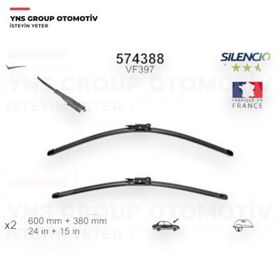 Hyundai Bayon I20 21- Nissan Qashqai J10 07-14 Ön Silecek (Silgi) Süpürgesi Takımı (600 + 380 mm) Valeo - 574388