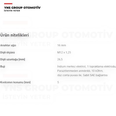Hyundai Accent Blue Elantra I30 Ix35 11- Tucson 15-22 Kia Ceed Cerato Rio Soul 11- Sportage 15-22 1.6 Gdi Benzinli Ateşleme Bujisi (Sılzkr6b10e) Hmc - 1884610060