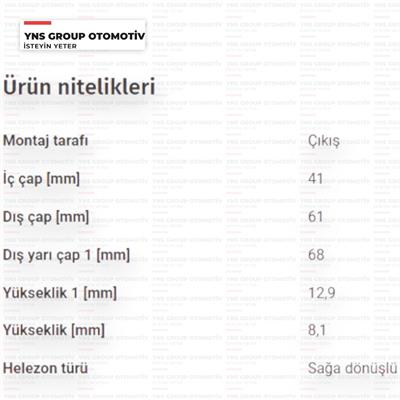 Hyundai Blue Elantra Era 06-12 I10 I20 I30 Santafe Tucson 11- Kia Ceed Cerato Rio Sportage 10- Ön Aks Keçesi Sağ (Şanzıman) Yns - 4311939070