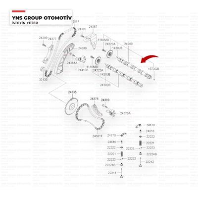 Hyundai Blue Elantra I20 I30 Kia Ceed Cerato Rio 1,6 Dizel Eksantrik Mili Sağ (Emme) Orjinal - 241002a200