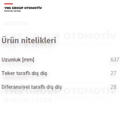 Hyundai Elantra 16- 1.6 Crdi Dizel Ön Aks Mili Komple Sol (Otomatik / 27x637x28) Hmc Orjinal - 49500f2500