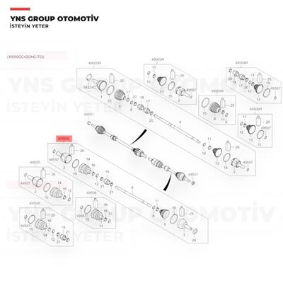 Hyundai Elantra 16- 1.6 Crdi Dizel Ön Aks Mili Komple Sol (Otomatik / 27x637x28) Hmc Orjinal - 49500f2500