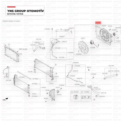 Hyundai Elantra I30 16- 1.6 Dizel Motor Su Radyatörü Fanı Komple Hanon (Oem) - 25380f2200