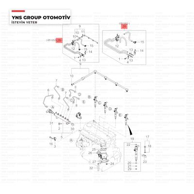 Hyundai Era Getz Blue Rio Dizel Yakıt Dağıtım Hortumu Seti Hmc - 314802a402