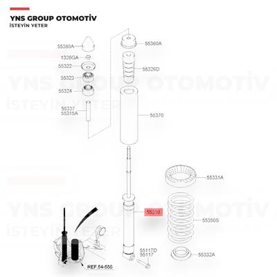 Hyundai Getz 02-10 Arka Amortisör Sağ - Sol Yns - 553101c000