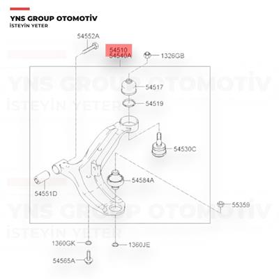 Hyundai Getz 02-10 Salıncak Alt Sol Yns - 545001c000