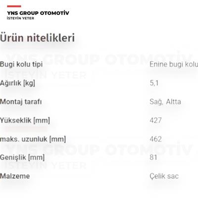 Hyundai Grandeur Sonata 05-11 Alt Salıncak Sağ Teknorot - Hy580 / 545013k060