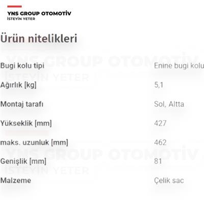 Hyundai Grandeur Sonata 05-11 Alt Salıncak Sol Teknorot - Hy581 / 545003k060