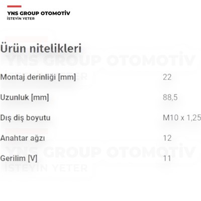 Hyundai H100 97- Starex 04- Kia Bongo K2500 Pregio 04- 2.5 Tci Nissan Pickup D21 Kızdırma (Isıtma) Bujisi 11v Swag - 82919097 / 3671042060