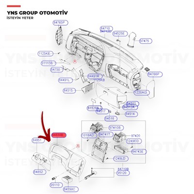 Hyundai H100 Kamyonet Porter 04-12 Gösterge Paneli Çerçevesi Hmc Orjinal - 848314f000rl