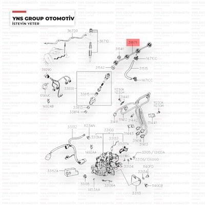 Hyundai H100 Minibüs Kamyonet 97-12 Starex 04-10 Kia Bongo K2500 04-12 Mitsubishi L300 94- 2,5 Tci Enjektör (Yakıt) Geri Dönüş Borusu Hmc Orjinal - 3151742002