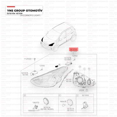 Hyundai I10 13-16 Ön Far Sol (Siyah) Depo Tayvan - 2211176lldem2