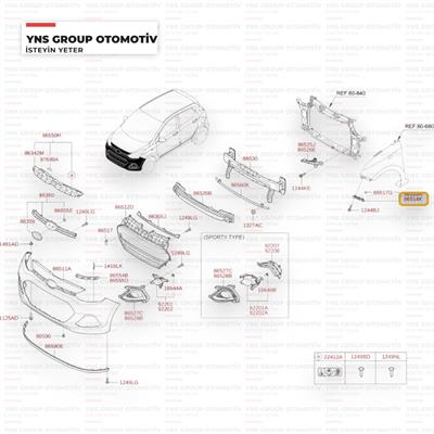 Hyundai I10 13-16 Ön Tampon Braketi Sağ (Çamurluktaki) Hmc Orjinal - 86514b9000