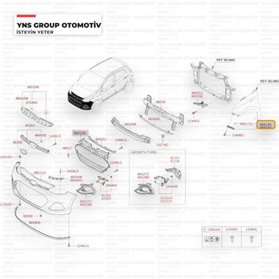 Hyundai I10 13-16 Ön Tampon Braketi Sol (Çamurluktaki) Hmc Orjinal - 86513b9000