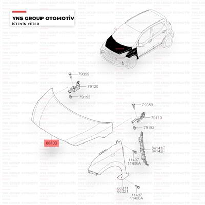 Hyundai I10 13-19 Ön Motor Kaputu Hmc Orjinal - 66400b9000