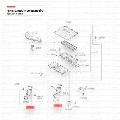 Hyundai I10 13-20 1.0 cc Hava Filtresi Hortumu Hmc Orjinal - 28140b9000