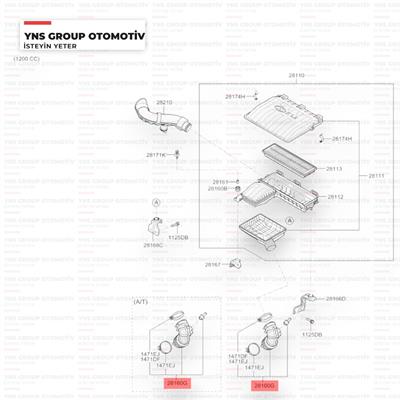 Hyundai I10 13-20 1.2 cc Hava Filtresi Hortumu Hmc Orjinal - 28140b9200
