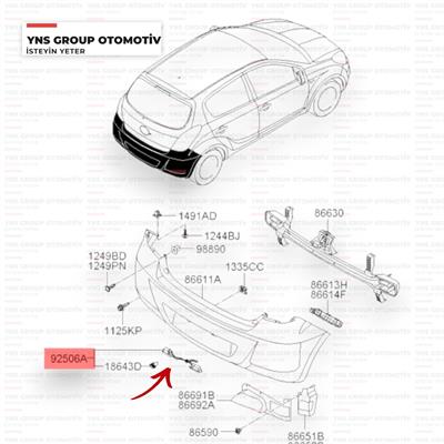 Hyundai I20 07-15 Arka Plaka Lambası Takım Hmc Orjinal - 925011j000