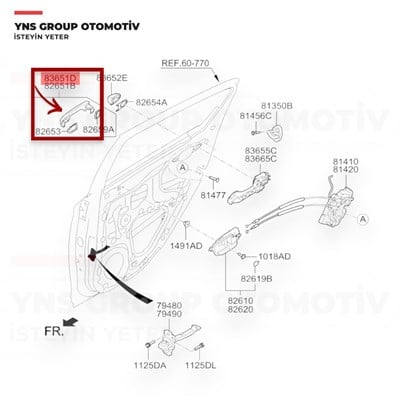 Hyundai I20 12-14 Arka Kapı Kolu Dış Açma Sağ - Sol (Nikelaj) Hmc Orjinal - 836511j500