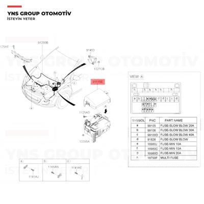 Hyundai I20 12-15 1.4 Crdi Sigorta Kutusu Kapağı Hmc Orjinal - 919411j110