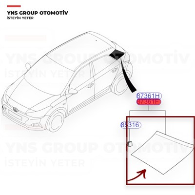 Hyundai I20 15-20 Arka Çamurluk Üst Bakaliti Sol Yns - 87360c8000