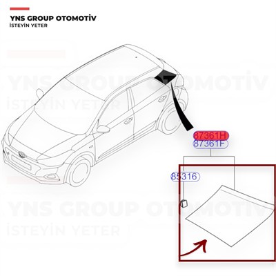 Hyundai I20 15-20 Arka Çamurluk Üst Bakaliti Sağ Yns - 87370c8000