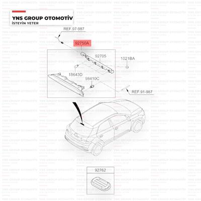 Hyundai I20 15-21 Bagaj Üstü 5. Stop Lambası Hmc Orjinal - 92700c7010