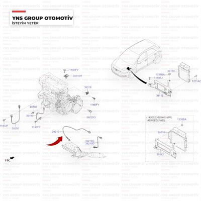 Hyundai I20 17- 1.4 Benzinli Oksijen Sensörü (Sondası) Hmc - 3921003058