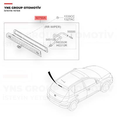 Hyundai I30 07-11 3. (İlave) Arka Stop Lambası Orta Hmc Orjinal - 927002l000