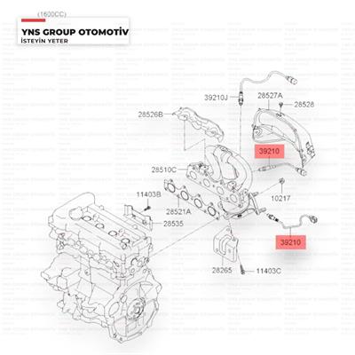 Hyundai İ30 08- Kia Ceed 08- 1,4 - 1,6 Oksijen Sensörü Ön Hmc - 392102b000