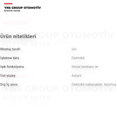 Hyundai I30 16- Dış Dikiz Aynası Sol (Elektrikli - Isıtmalı - Katlanır - Kör Nokta Uyarı - Sinyalli) (10 Pin) Viewmax - Vm6449nebpabsl / 87610g4220