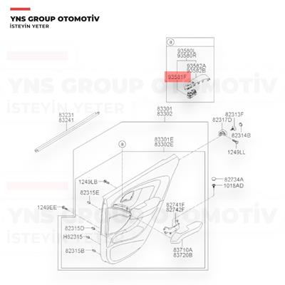 Hyundai Ix35 11- Arka Cam Açma Düğmesi (Anahtarı) Sağ - Sol (Koltuk Isıtmalı) Hmc Orjinal - 935812s500