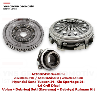 Hyundai Kona Tucson 21- Kia Sportage 21- 1.6 Crdi Dizel A/t (7 ileri Dct) Volan + Debriyaj Seti (Kavrama) + Debriyaj Rulmanı Orjinal Hmc - 232002u310 / 412002d500 / 414202d500