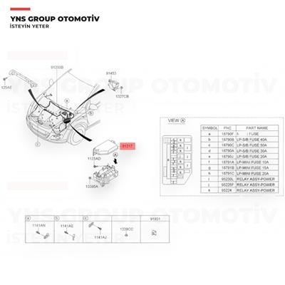 Hyundai I20 10-12 1.4 Crdi Dizel Sigorta Kutusu Kapağı Üst Hmc Orjinal - 919401j140