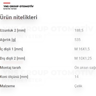 Hyundai I20 07-14 Ix20 10-19 Kia Soul 09-14 Venga 10-19 Rot Başı Sağ Ayd - 10532 / 568202k050
