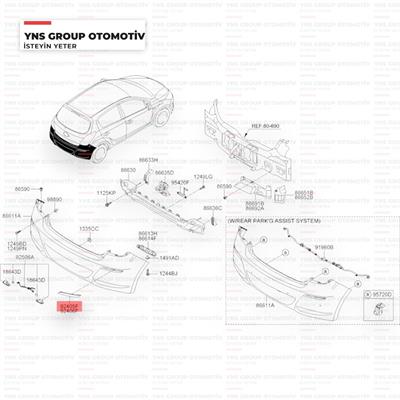 Hyundai I20 12-15 Arka Tampon Reflektörü Sol Hmc Orjinal - 924051j500