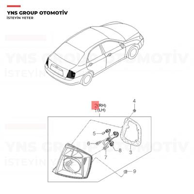 Kia Cerato 04-06 Hb Arka Stop Sağ Depo - 2231925rue / 924022f210