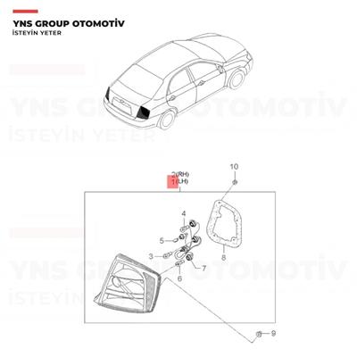 Kia Cerato 04-06 Hb Arka Stop Sol Depo - 2231925lue / 924012f210
