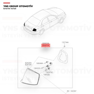 Kia Cerato 04-07 Sedan Arka Stop Sol Yns - 924012f010