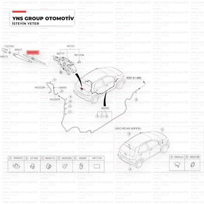 Kia Picanto 17-25 Arka Silecek (Silgi) Süpürgesi (275 mm) Hmc Orjinal - 98850g6000