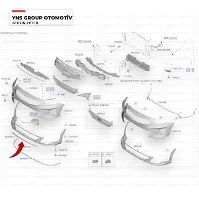 Kia X-Ceed 19-22 Ön Tampon Alt Nikelajı Orjinal - 86577j7ca0