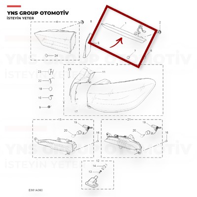 Mg Hs 22-24 5. (İlave) Arka Bagaj Üstü Stop Lambası (Ledli) Yns - 10144742