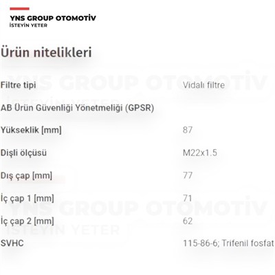 Mg Zs 17- 1.0 t-Gdi Yağ Filtresi Filtron - Op644/2 / 12640445