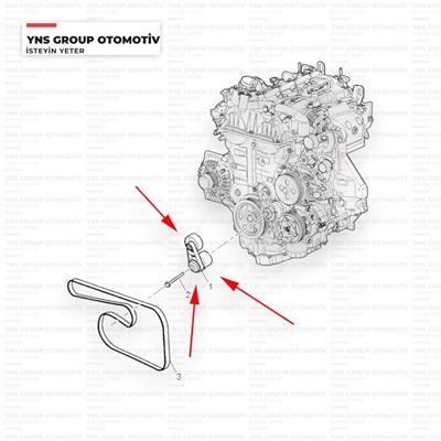 Mg Zs 17- 1.0 T-gdi V (Alternatör) Kayış Gergisi Komple Yns - 10725759